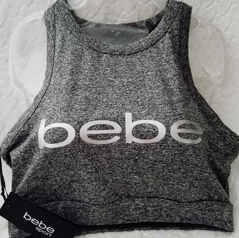 ''SOLD''⚘Bebe⚘🖤Metallic Logo 2pk Sports Bra - Picture 8 of 8